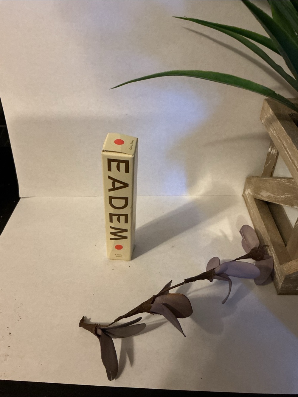 Eadem Lipstick in Cream Packaging with Coral Dot